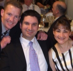 *Tom Taylor (left) with Dino and Flavia Sapuppo.
